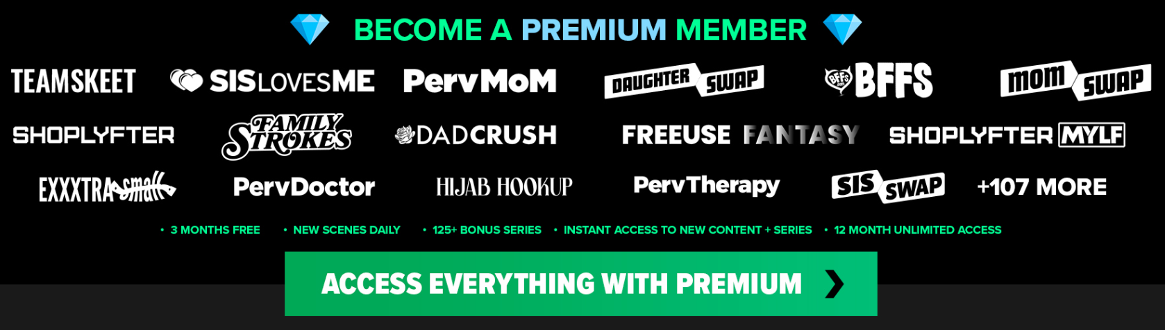 Here are some of the +40 network sites you'll have access to with a TeamSkeet membership.