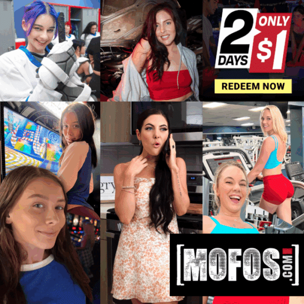 Grid of candid amateur scenes with “2 Days Only ” badge promoting the MOFOS  trial