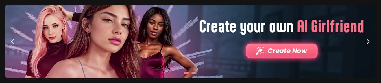 Candy AI create your own AI girlfriend banner featuring models and promotion for free trial and promo codes.