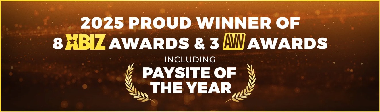 Adult Time award banner showing XBIZ and AVN accolades, emphasizing the site’s reputation alongside the Adult Time discount.