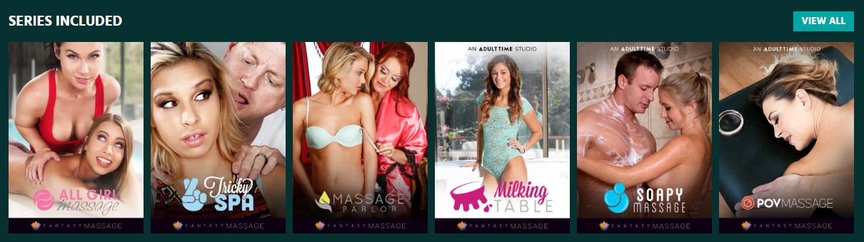 Series included with NuruMassage—All Girl Massage, Tricky Spa, Massage Parlor, Milking Table, Soapy Massage and POV Massage—available during the Nurumassge trial.
