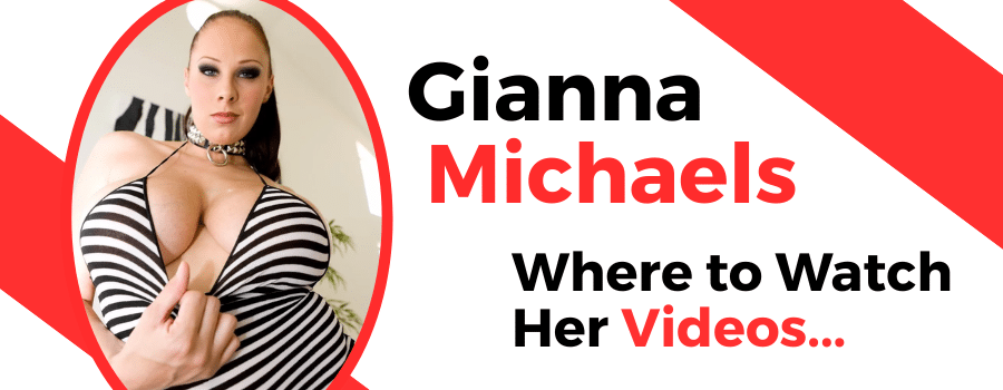 Promotional banner for a Gianna Michaels article, featuring her name and the headline “Where to Watch Her Videos.”